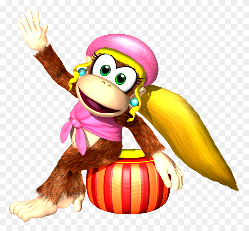 835x771 Donkey Kong Country Personajes Principales Donkey Kong Country Dixie, Toy, Bird, Animal Hd Png