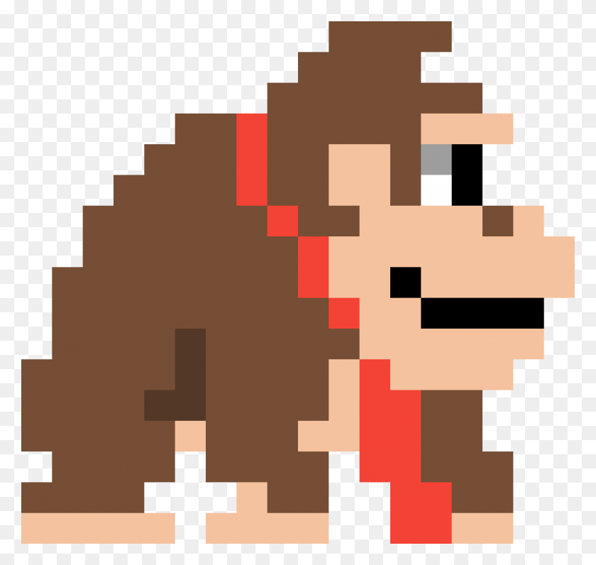 1188x1122 Donkey Kong Donkey Kong Mario Maker Costume, Minecraft, Rug, Modern Art HD PNG Download