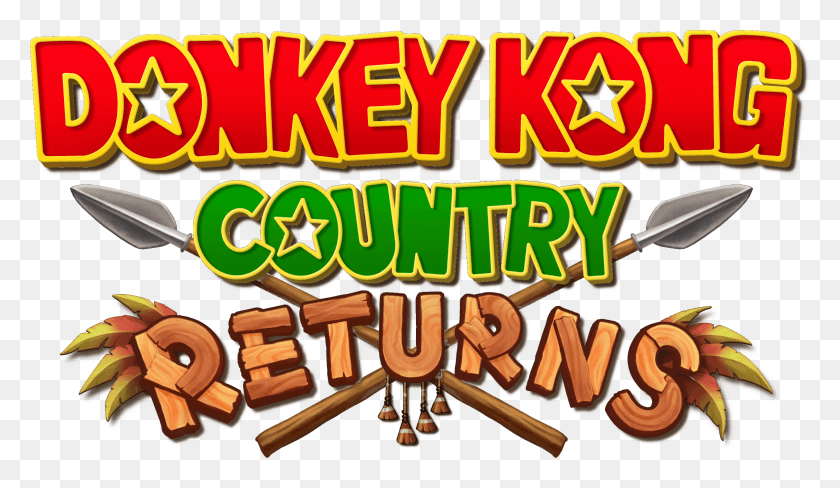 2522x1386 Descargar Png Donkey Kong Tikis Donkey Kong Country Returns Logo, Word, Vegetación, Planta Hd Png