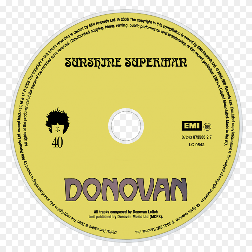 1000x1000 Donovan Sunshine Superman Cd Disc Image Cd, Disk, Dvd HD PNG Download