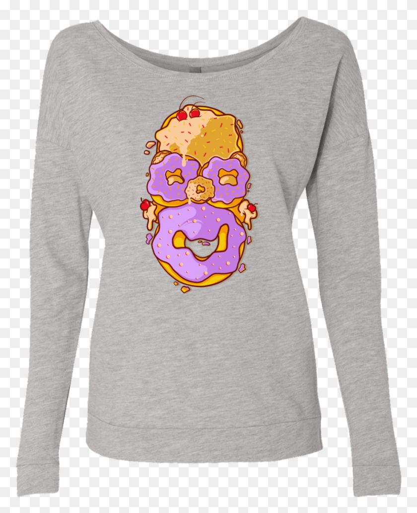 914x1139 Donut Head French Terry Scoop Long Sleeved T Shirt, Sleeve, Clothing, Apparel HD PNG Download