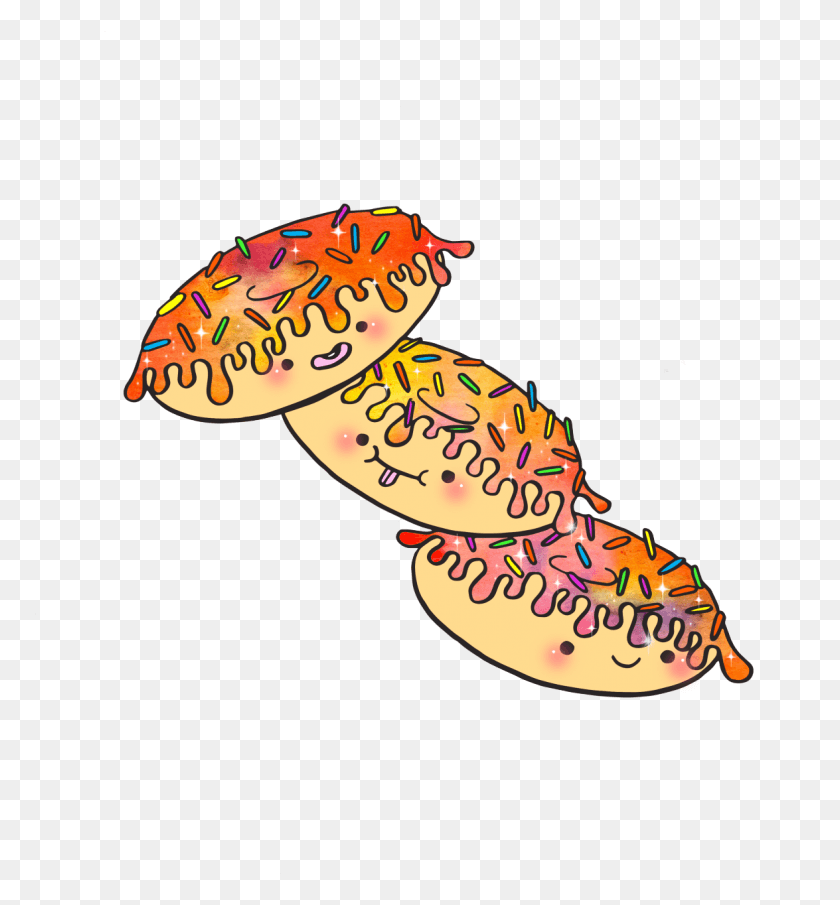 1175x1274 Png Пончики Симпатичные Акварельные Иллюстрации Kawaii Kawaii Shit, Животное, Морская Жизнь, На Открытом Воздухе Hd Png Скачать