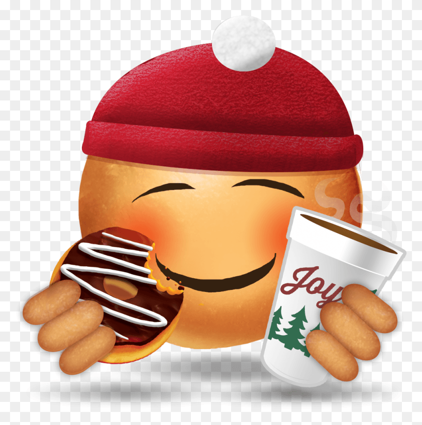 979x987 Donuts Holiday Emoji Emoji Dunkin Donuts Round, Sweets, Food, Confectionery HD PNG Download