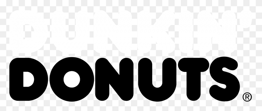 2400x909 Логотип Пончики Черно-Белые Пончики Dunkin, Текст, Символ, Этикетка Hd Png Скачать