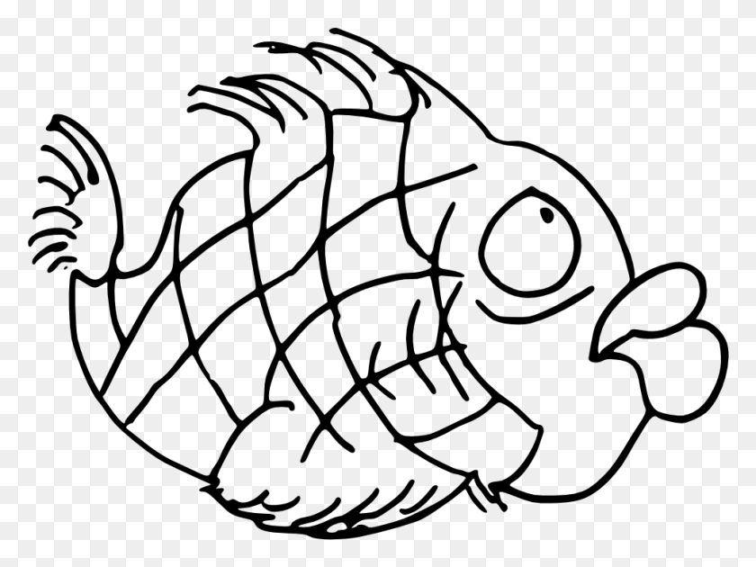 963x704 Doodle Fish Черно-Белая Линия Art 999Px 104 Икан Скетса, Серый, World Of Warcraft Hd Png Скачать
