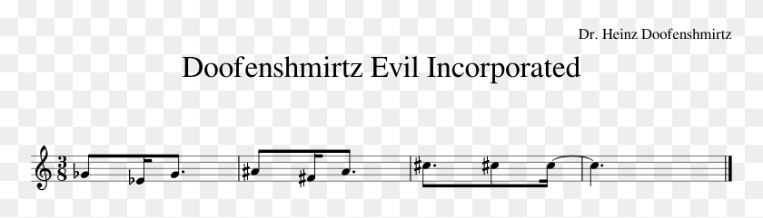 773x181 Doofenshmirtz Evil Incorporated Sheet Music For Piano Slope, Gray, World Of Warcraft HD PNG Download