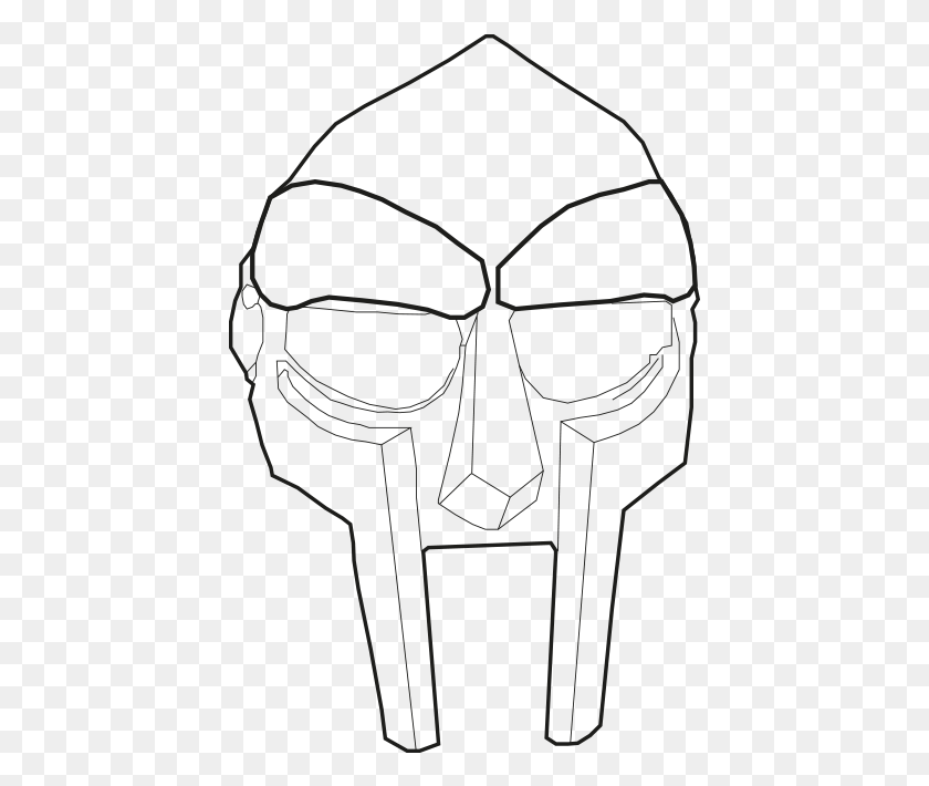 427x650 Doom Drawing Black And White Mf Doom Mask Drawing HD PNG Download