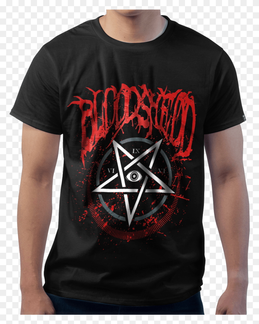 862x1096 Doom Pentagram, Clothing, Apparel, T-shirt HD PNG Download