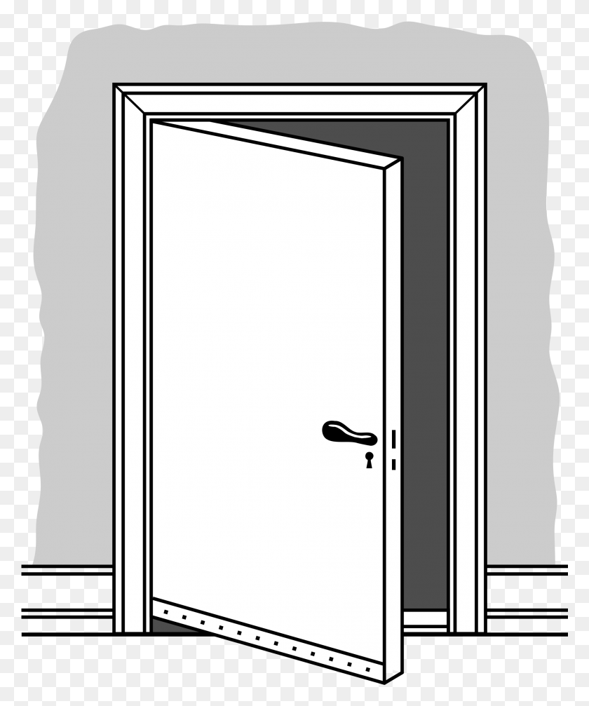 2001x2430 Дверь Черно-Белое Открытие Двери, Мебель, Шкаф, Аптечка Hd Png Скачать