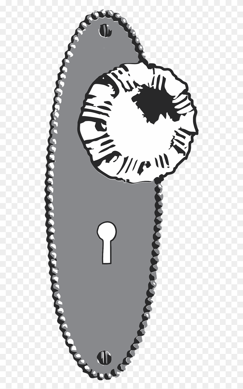 539x1281 Doorknob Lock Door Illustration, Stencil, Weapon, Weaponry HD PNG Download