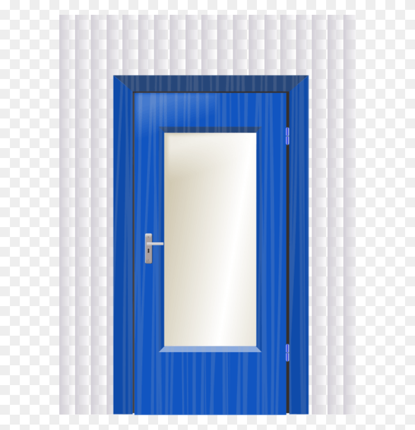 600x811 Doors And Open Door Blue Door Clip Art, Furniture, Cabinet, Mirror HD PNG Download