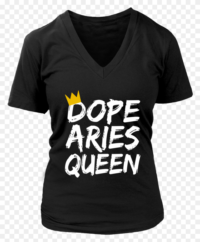 836x1023 Dope Aries Queen V Neck Active Shirt, Clothing, Apparel, T-shirt HD PNG Download