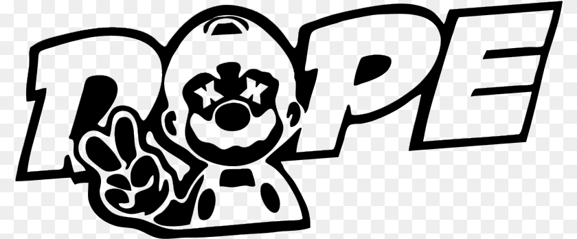 Dope Mario Dope Decal, Gray PNG