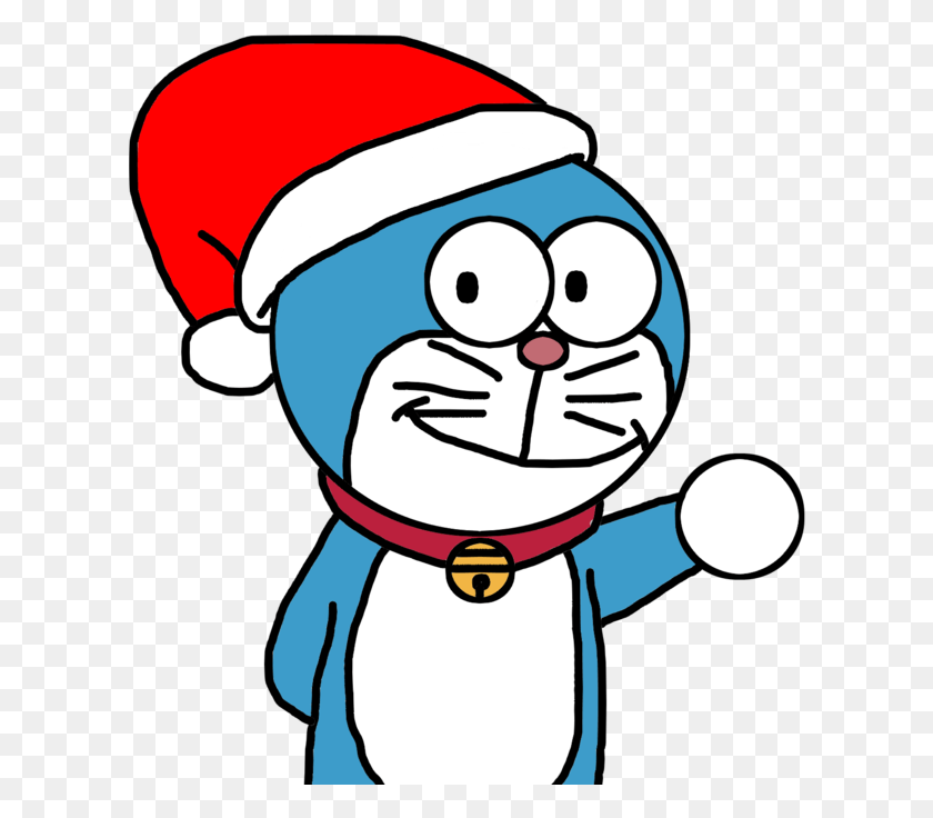 611x676 Doraemon Drawing Cartoon Character Clip Art Royalty Doraemon With Santa Cap, Chef, Performer HD PNG Download