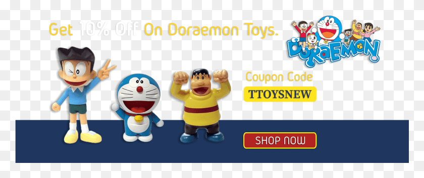1201x454 Doraemon Toys Offer Slider Cartoon, Person, Human, Figurine HD PNG Download