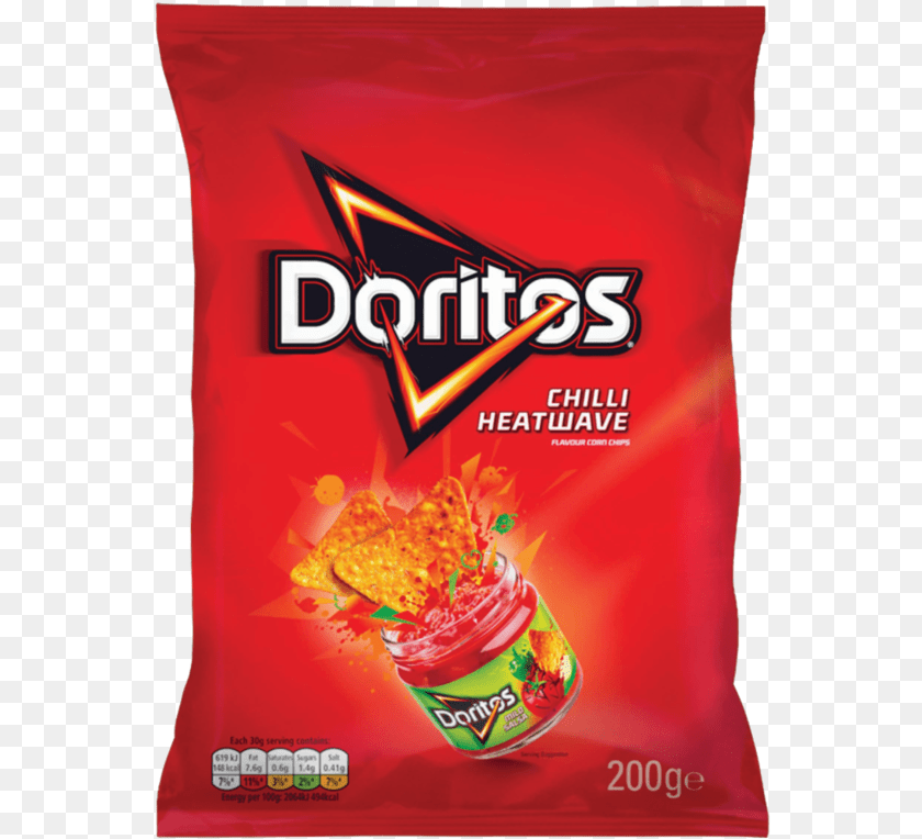 Doritos Chilli Heatwave Flavour Corn Chips 200g Doritos Chilli Heatwave, Advertisement, Can, Food, Tin Sticker PNG