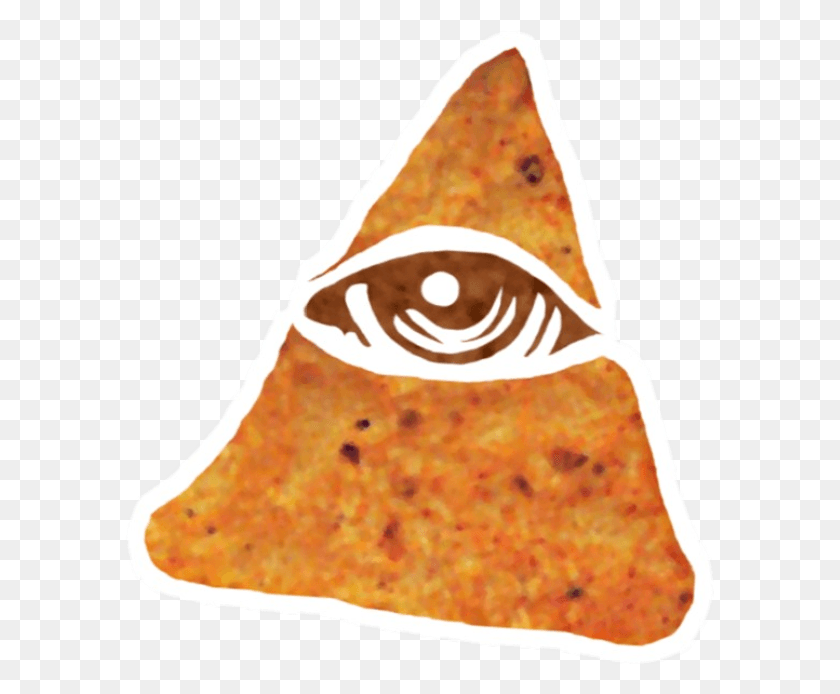 589x634 Doritos Iluminati Wtf Tumblr Dorito Chip, Food, Bread, Ketchup HD PNG Download