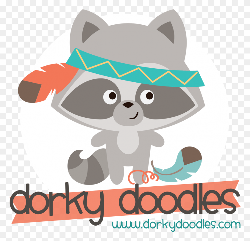 1189x1146 Dorky Doodles Logo With Raccoon V1536182093 Cartoon, Advertisement, Graphics HD PNG Download
