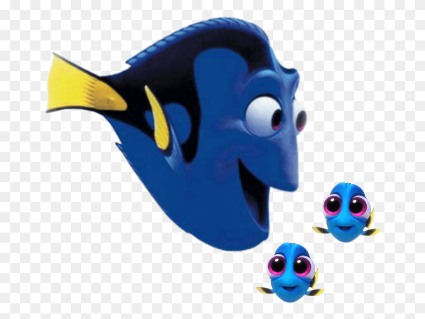 667x571 Dory And Her 2 Babies Dory Finding Dory Side View, Fish, Animal, Sea Life HD PNG Download