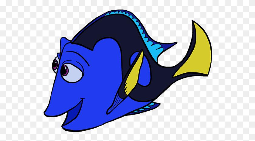 556x404 Dory Clipart Side Easy Drawing Of Dory, Fish, Animal, Sea Life HD PNG Download