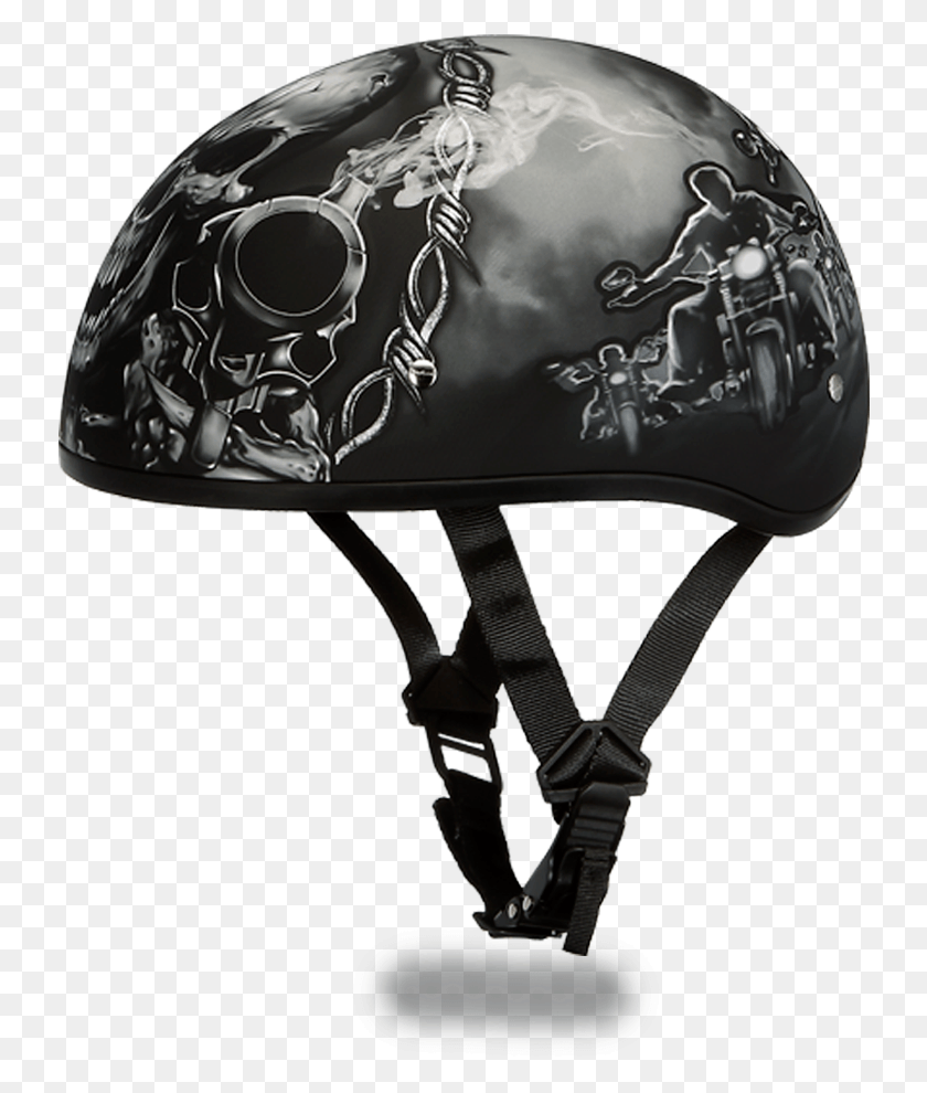 736x930 Dot Approved Motorcycle Helmet With Skull And Smoking Motorcycle Helmet, Clothing, Apparel, Crash Helmet HD PNG Download