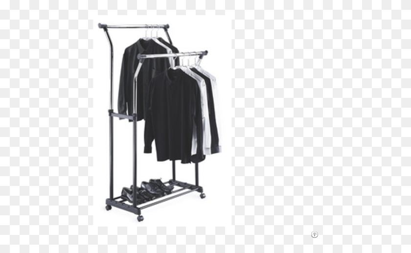 463x457 Double Adjustable Garment Rack Hanging Clothes Rack, Furniture, Indoors, Bow HD PNG Download