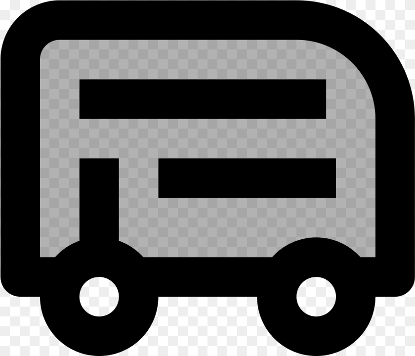 Double Decker Bus Icon Sign, Gray PNG