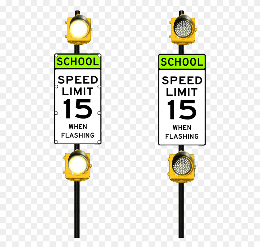 497x738 Double Flashing School Zone Sign Speed Limit Sign, Light, Symbol, Text HD PNG Download