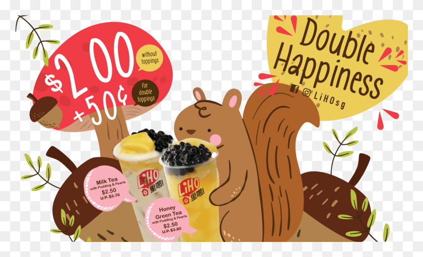 1527x883 Double Happiness At Liho Liho Healthier Choice, Food, Cream, Dessert HD PNG Download