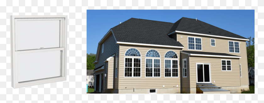 1167x401 Double Hung Windows Are The Most Popular Window Style Roof, Housing, Building, Grass HD PNG Download