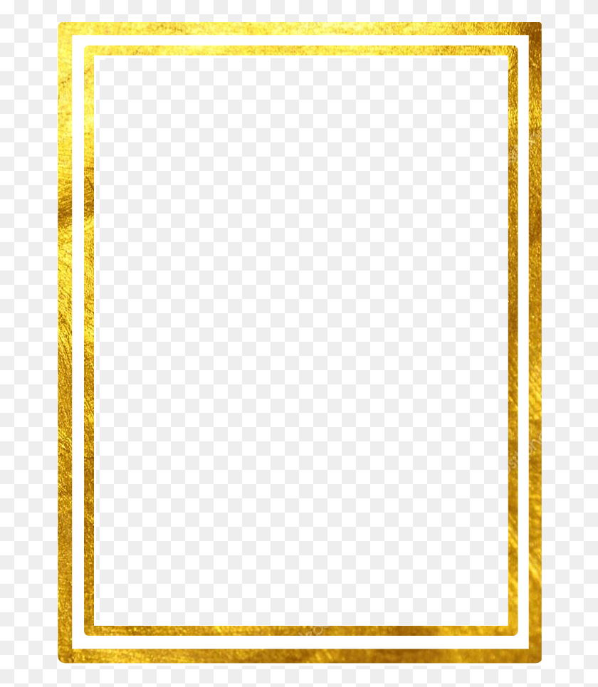 682x905 Double Line Square Gold Marco Frame Square Gold Borders, Cross, Symbol, Rug HD PNG Download