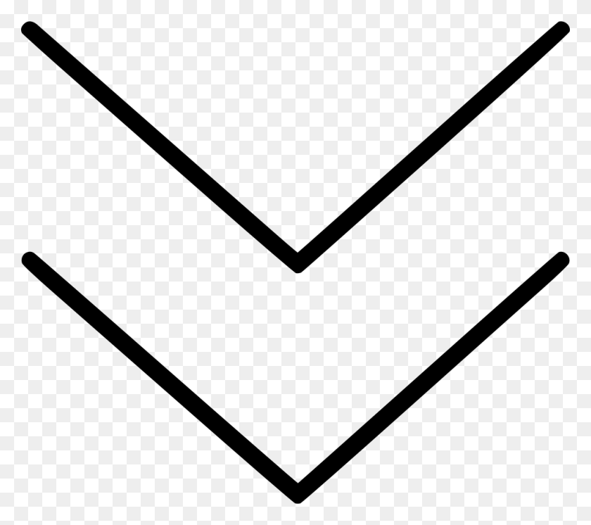 980x862 Double Pointers Line Down, Envelope, Triangle, Mail HD PNG Download