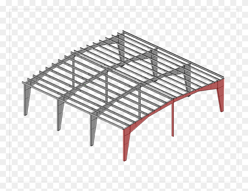 776x588 Double Slope Tapered Column Frames Multispan Frames Structure System Span, Staircase, Drying Rack, Construction Crane HD PNG Download
