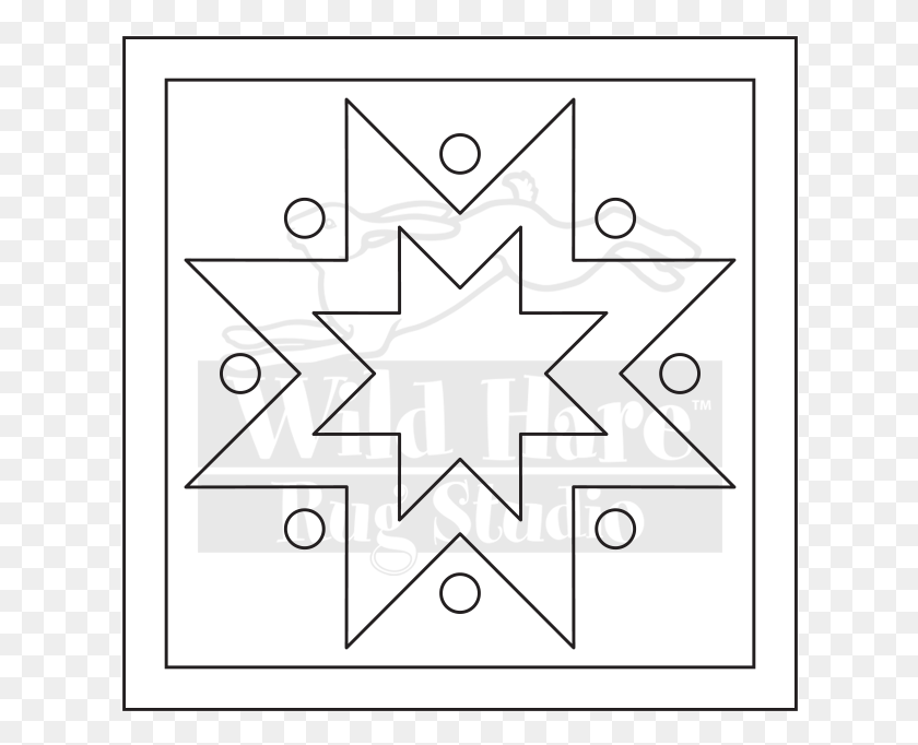 622x622 Double Star Rug Pattern, Symbol, Star Symbol, Ornament HD PNG Download