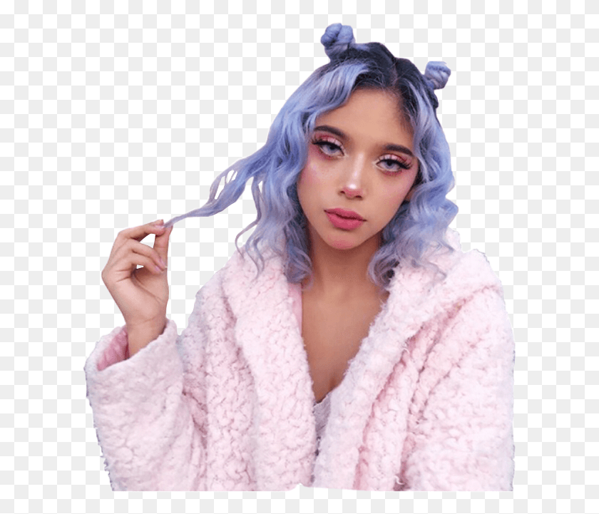 609x661 Douxfairy Blue Periwinkle Blue Dyedhair Pink Girl, Clothing, Person, Face Descargar Hd Png