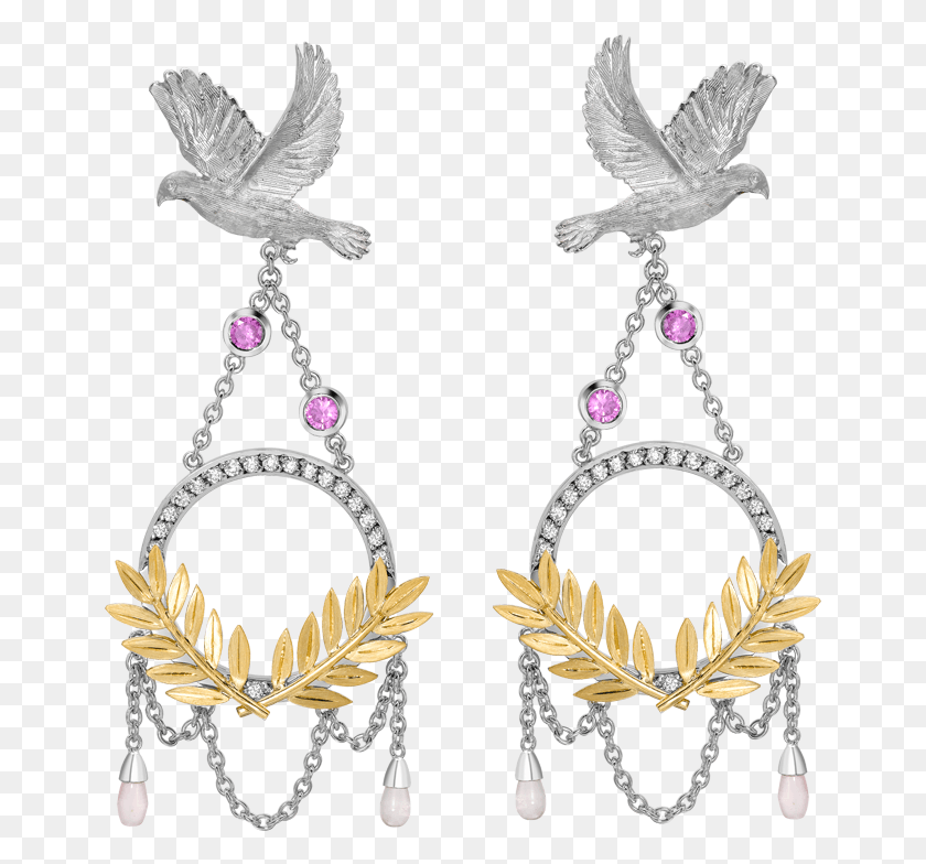 651x724 Dove Amp Olive Branch Drop Earrings Earring, Accessories, Accessory, Jewelry HD PNG Download