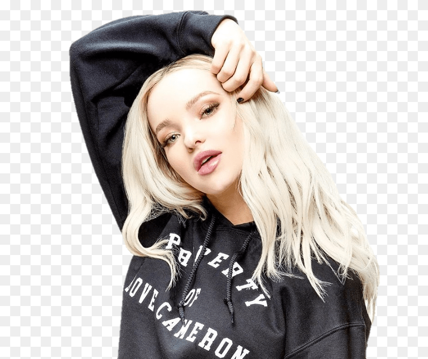 651x704 Dovecameron Dove Cameron Blonde, Person, Hair, Hoodie Sticker PNG