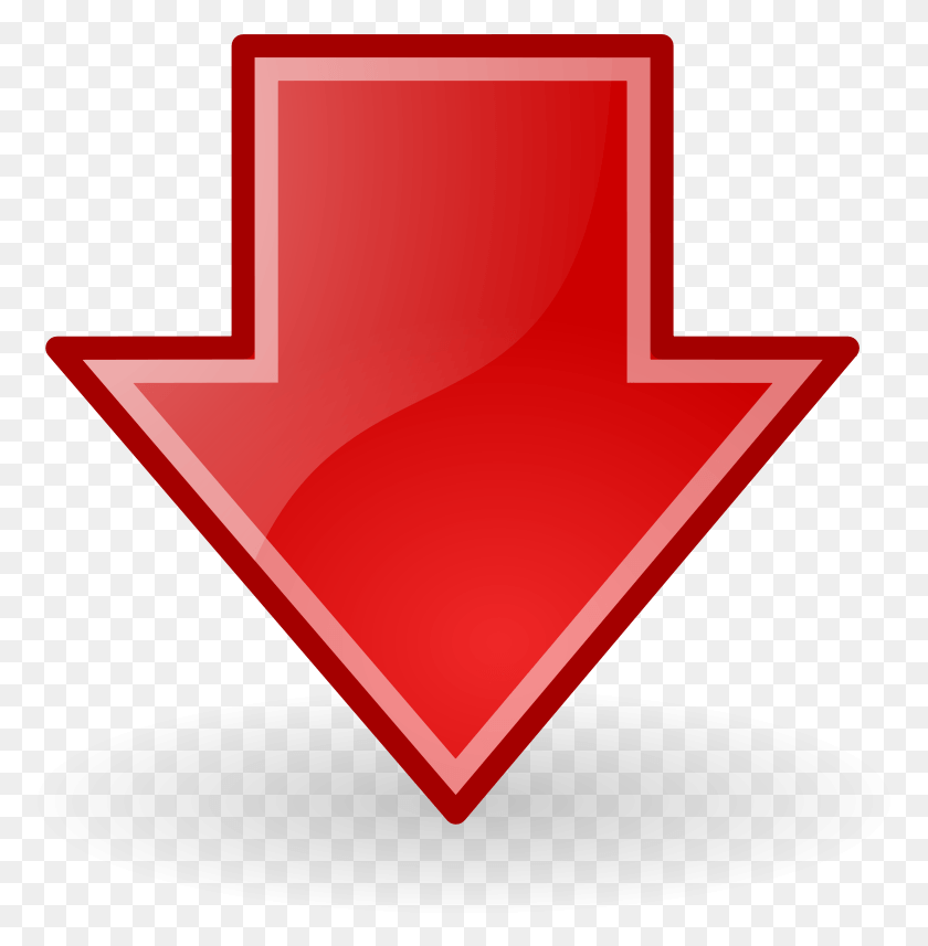 773x797 Down Arrow Red Blue Down Arrow, Symbol, Triangle, First Aid HD PNG Download
