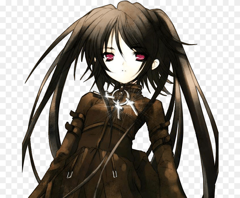 689x692 Download Anime Girl Hq Image Freepngimg Goth Anime Girl, Book, Publication, Comics, Adult Clipart PNG