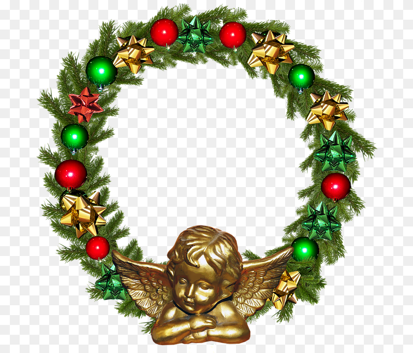 695x717 Download Frame Border Christmas Angel Christmas Border Logo Circle Baby, Person, Face, Head PNG