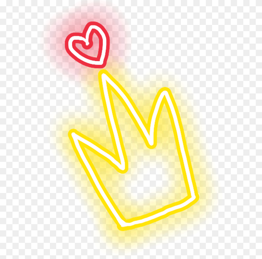 592x832 Download Glow Heart Crown Glow Crown Hd, Light, Text Sticker PNG