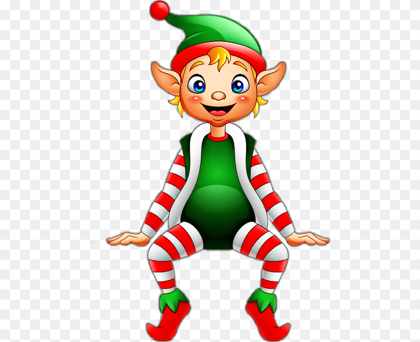 481x685 Download Hd Christmas Elf Sitting Transparent Elf Sitting, Baby, Person, Performer Sticker PNG