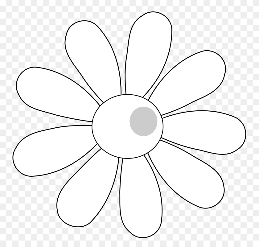 2555x2435 Download Hd Flower Clipart Outline Clip Art Clip Art, Daisy, Plant, Appliance, Ceiling Fan PNG