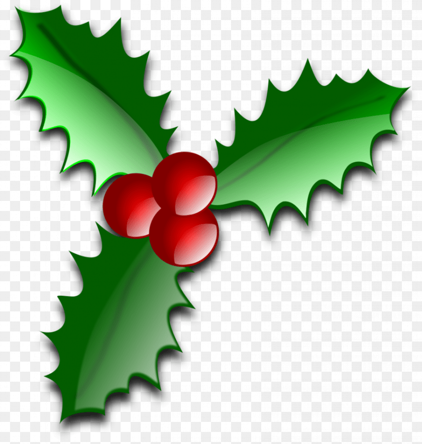 900x947 Download Holly Christmas Clipart Christmas Day Common Holly, Leaf, Plant, Food, Fruit Sticker PNG