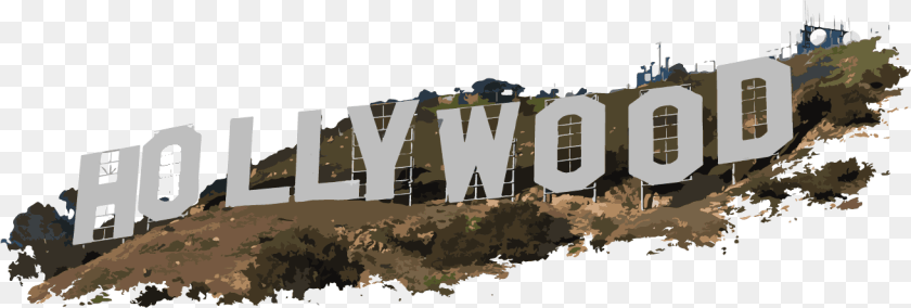 1312x443 Download Hollywood Sign Clipart Hollywood Sign, Landmark, Hollywood Sign Sticker PNG