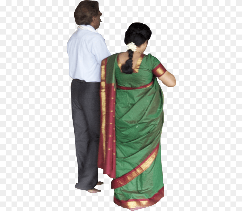 381x733 Download Indian People Indian People Walking Indian People File, Clothing, Sari, Adult, Female Sticker PNG