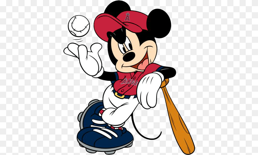 431x507 Download Los Angeles Angels Logo Mickey Mouse Chicago Mickey Mouse Baseball Mets, People, Person, Team, Sport Sticker PNG