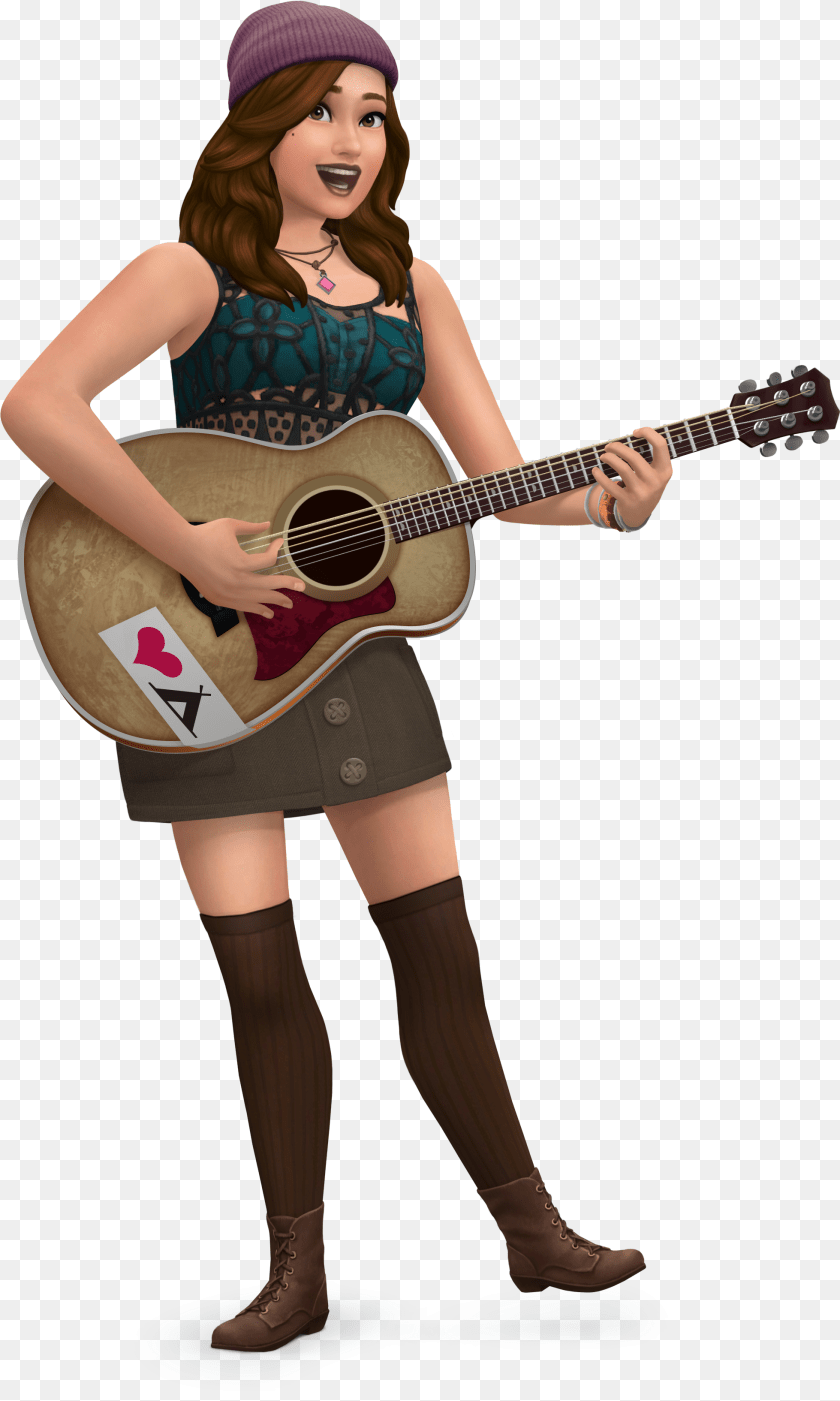 1959x3267 Download Sims Mobile Microphone String Mobile The Sims 4, Musical Instrument, Guitar, Woman, Adult PNG