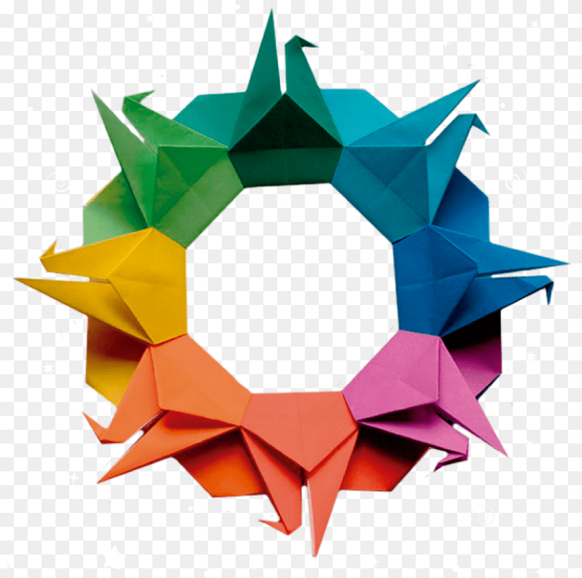 867x861 Download To Your Desktop Alejandro Harrison Crane Wreath Origami, Art, Paper, Person PNG