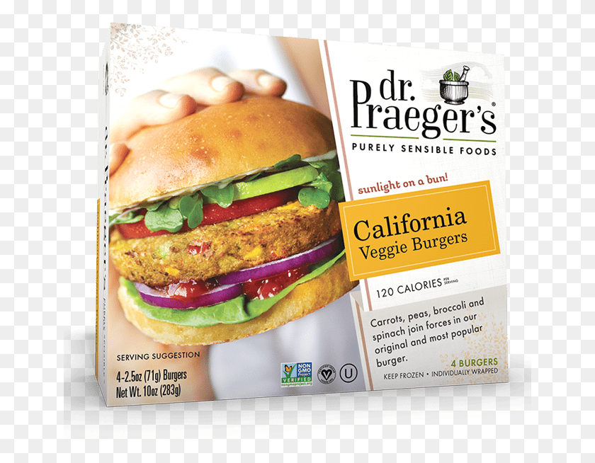 661x594 Descargar Png Dr Praeger39S California Veggie Burgers, Hamburguesa, Comida, Publicidad Hd Png